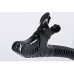 Трубка Selena Dry гофра, черный силикон, черная Atlantis S-1080 A-FBK
